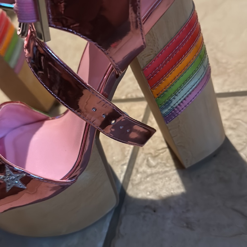 Dolls Kill Electric Rainbow Platform Sandals - image 3